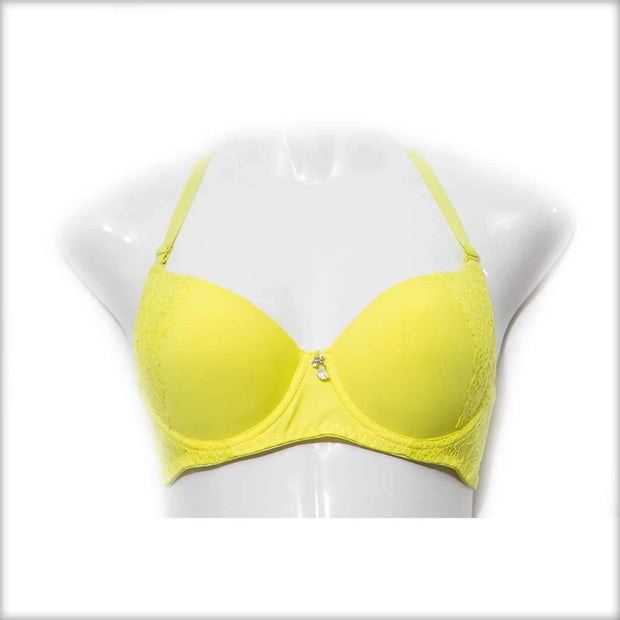 Yellow Double Padded Underwired Bra - Bras - diKHAWA Online Shopping in Pakistan