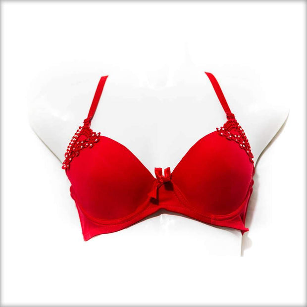 Red Double Padded Underwired Bra - Bras - diKHAWA Online Shopping in Pakistan