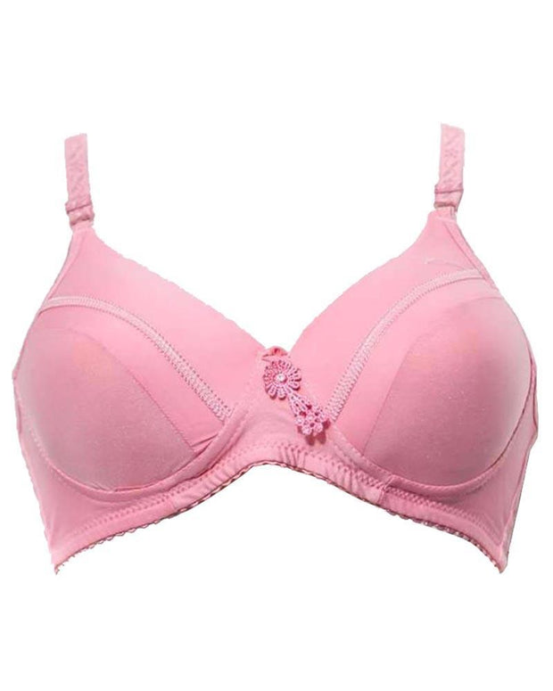 Pink Single Padded Non Wired Bra