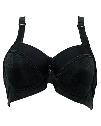 Plus Size Full Cup Single Padded Black Bra