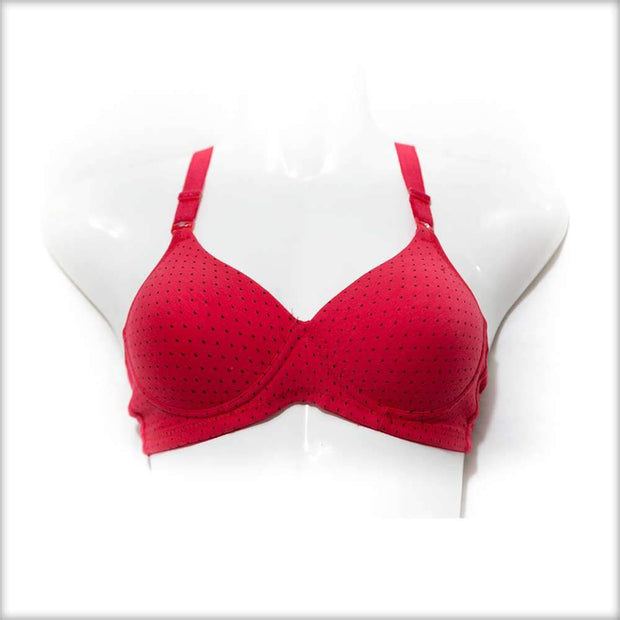 Polka Dotted Red Bra - Bras - diKHAWA Online Shopping in Pakistan