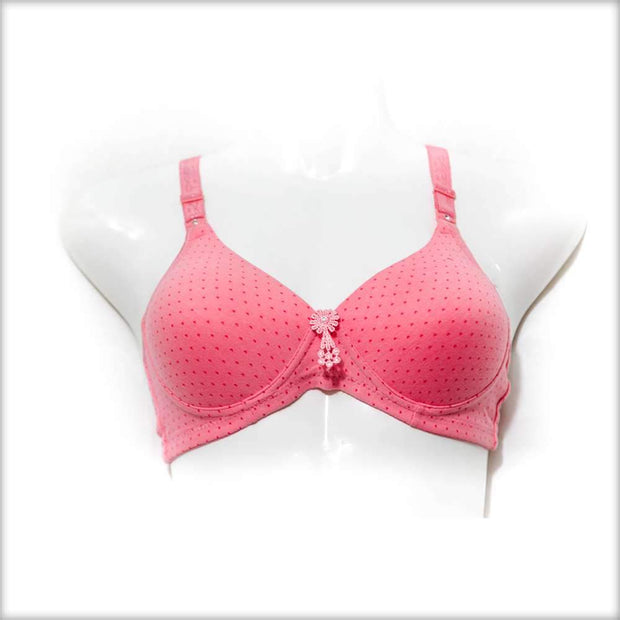 Polka Dotted Pink Bra - Bras - diKHAWA Online Shopping in Pakistan