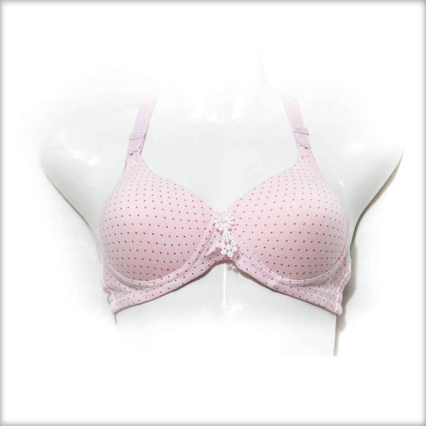 Polka Dotted Baby Pink Bra - Bras - diKHAWA Online Shopping in Pakistan