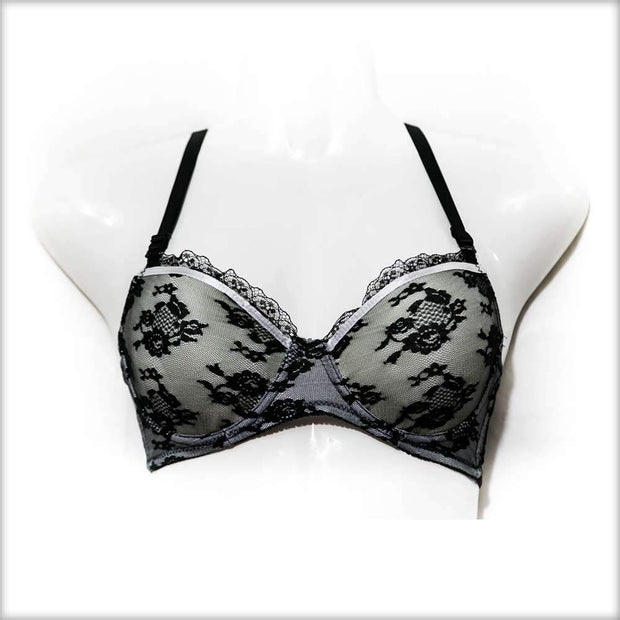 Black Single Padded Net Underwired Bra - Bras - diKHAWA Online Shopping in Pakistan