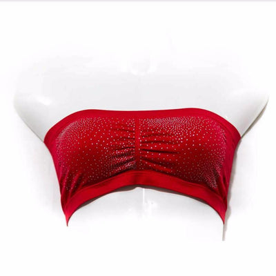 Strapless Diamond Padded Sports Bra Red - Bras - diKHAWA Online Shopping in Pakistan