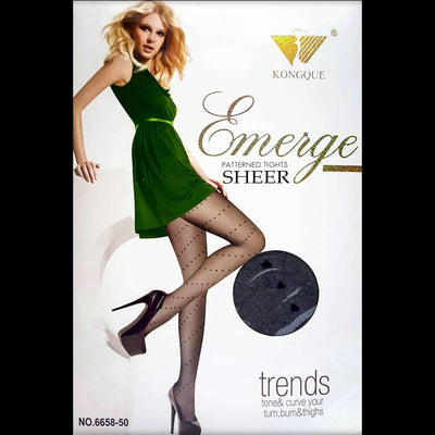 Emerge Classic Patterned Tights Sheer - 6658-50 - Leg Stocking - diKHAWA Online Shopping in Pakistan