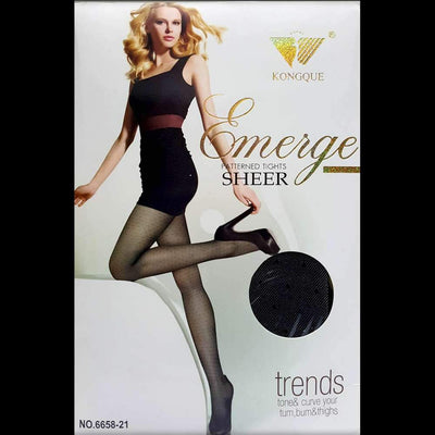 Emerge Patterned Translucent Tights 6658-21 - Leg Stocking - diKHAWA Online Shopping in Pakistan