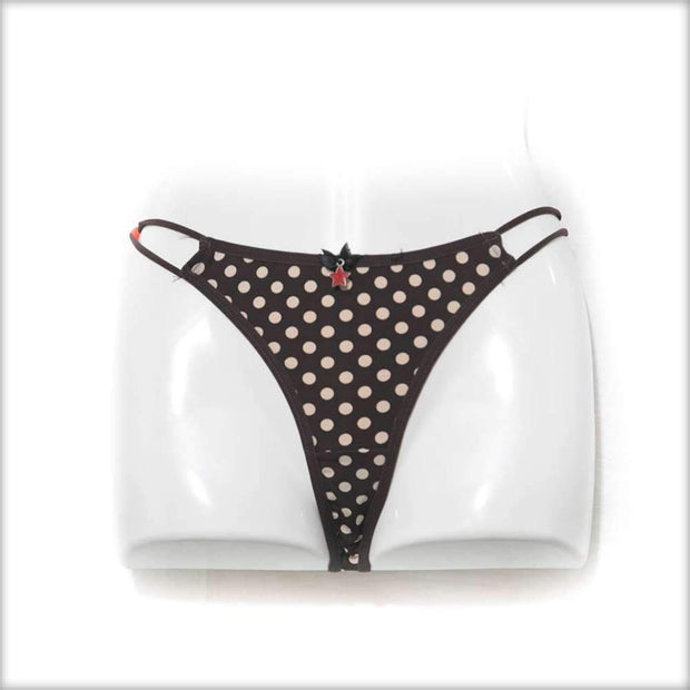 Brown & Fawn Polka Dotted Bikini Panty - Thong - diKHAWA Online Shopping in Pakistan