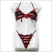 Red & Black Frill Lingerie Set - Lingerie - diKHAWA Online Shopping in Pakistan