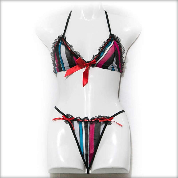 Lining Print Lingerie Set - Lingerie - diKHAWA Online Shopping in Pakistan