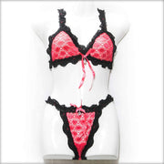 Fancy Net Pink Bikini Set - Bra Panty Sets - diKHAWA Online Shopping in Pakistan