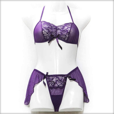 Purple Bikini Set - Bra Panty Sets - diKHAWA Online Shopping in Pakistan