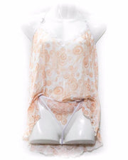 Women's Short Nighty Peach&White - Nighty - diKHAWA Online Shopping in Pakistan