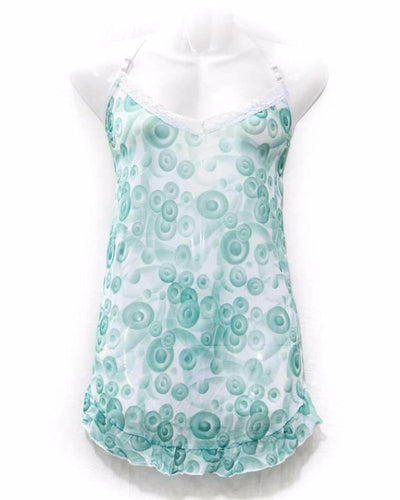 Women's Short Nighty Green & White - Nighty - diKHAWA Online Shopping in Pakistan