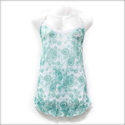 Women's Short Nighty Green & White - Nighty - diKHAWA Online Shopping in Pakistan