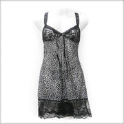 Cheeta Print Grey Short Nighty - Nighty - diKHAWA Online Shopping in Pakistan