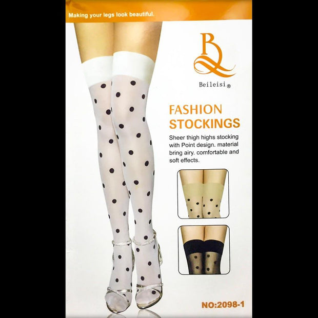 Beileisi Polka Dots Leg Stocking - 2098-1 - Leg Stocking - diKHAWA Online Shopping in Pakistan