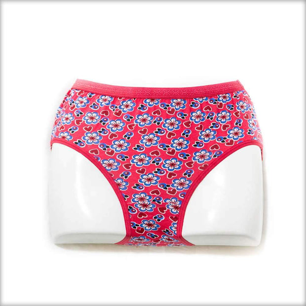 Red Floral Print Panty - Panty - diKHAWA Online Shopping in Pakistan