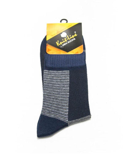 Knit Line Blue & Grey Socks - Mens Socks - diKHAWA Online Shopping in Pakistan