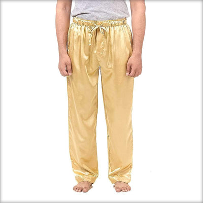 100% Polyester Solid Satin Men's Pajama MP51-GD - Mens Pajama - diKHAWA Online Shopping in Pakistan