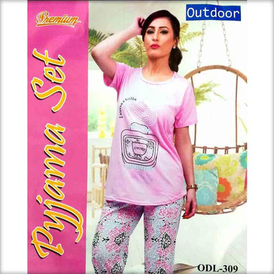 Premium Pyjama Set Light Pink - Ladies Pyjama Sets - diKHAWA Online Shopping in Pakistan