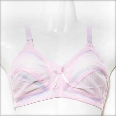 Net Non Padded Bra - Pink  - See Through Bra - Bras - diKHAWA Online Shopping in Pakistan