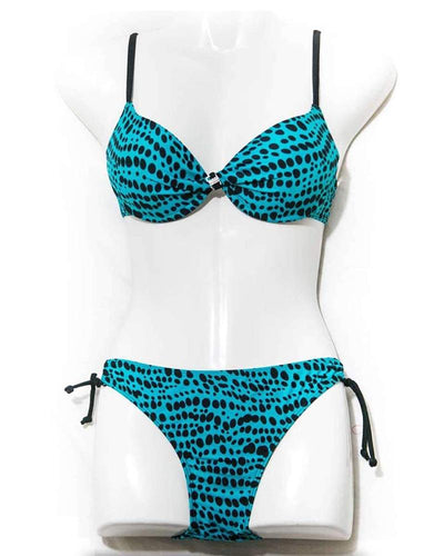 Ferozi Polka Dotted Single Padded Bikini Set - Fancy Bra Panty Set - Bikini - diKHAWA Online Shopping in Pakistan