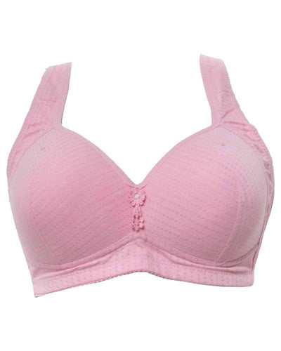 Plus Size Bra Single Padded - Hot Pink - 4 Hook Back - Bras - diKHAWA Online Shopping in Pakistan