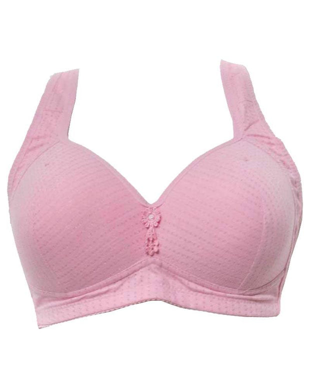 Plus Size Bra Single Padded - Hot Pink - 4 Hook Back - Bras - diKHAWA Online Shopping in Pakistan