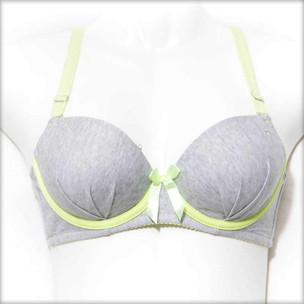 College Girl Pushup Bra Grey & Green - Bras - diKHAWA Online Shopping in Pakistan