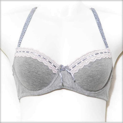 Lace Bra Grey Underwired - Bras - diKHAWA Online Shopping in Pakistan