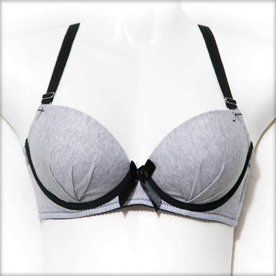 College Girl Pushup Bra Grey & Black - Bras - diKHAWA Online Shopping in Pakistan