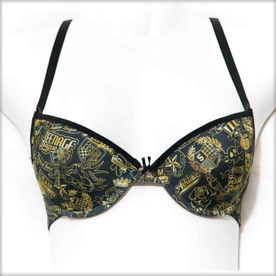 Black Printed Pushup Bra - Bras - diKHAWA Online Shopping in Pakistan