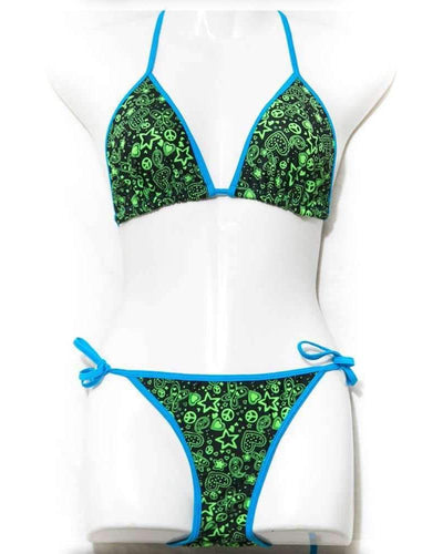 Green Star Triangle Bikini Set - Swimwear - Bikini - diKHAWA Online Shopping in Pakistan