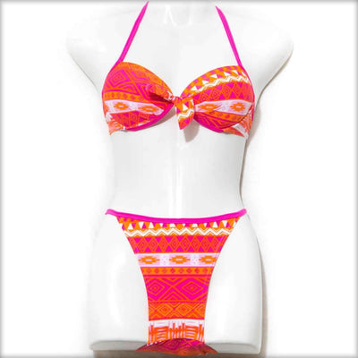 Orange Abstract Bikini Set - Bikini - diKHAWA Online Shopping in Pakistan