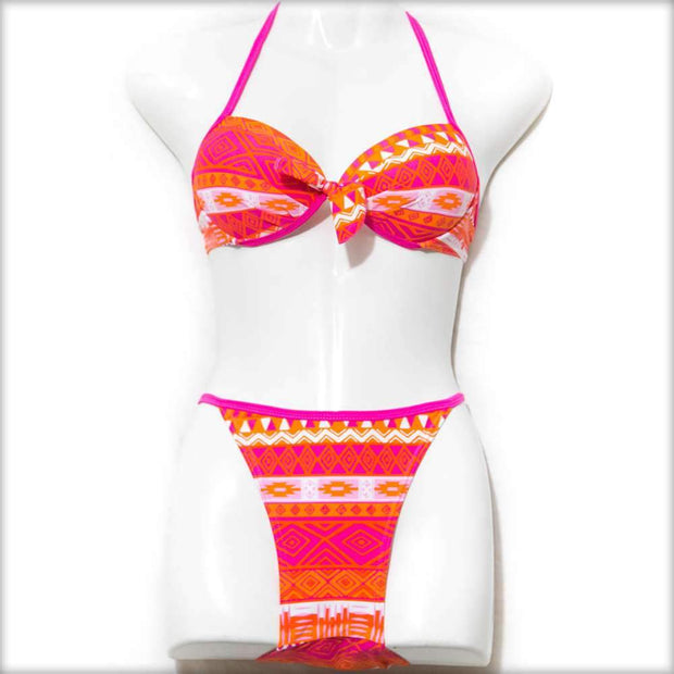 Orange Abstract Bikini Set - Bikini - diKHAWA Online Shopping in Pakistan