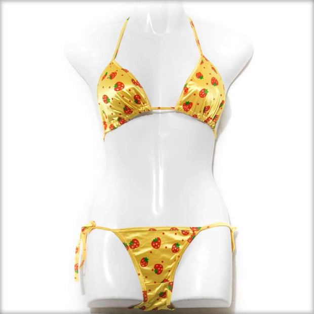 Strawberry Yellow Bikini Set - Bikini - diKHAWA Online Shopping in Pakistan