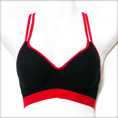 Black & Red Sports Bra - Bras - diKHAWA Online Shopping in Pakistan