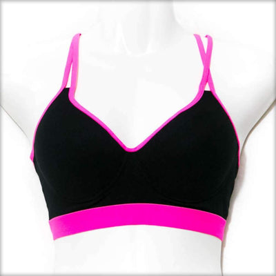 Black & Pink Sports Bra - Bras - diKHAWA Online Shopping in Pakistan