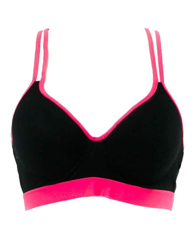 Black & Hot Pink Sports Bra - Bras - diKHAWA Online Shopping in Pakistan