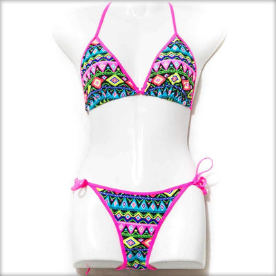 Multi Triangle Bikini Set - Bikini - diKHAWA Online Shopping in Pakistan