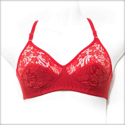 Red Non Padded Net Bra - Bras - diKHAWA Online Shopping in Pakistan