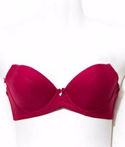 Maroon Pushup Bra - Massage Form Bra with Removable Straps - Underwired Single Padded Bra - Bras - diKHAWA Online Shopping in Pakistan