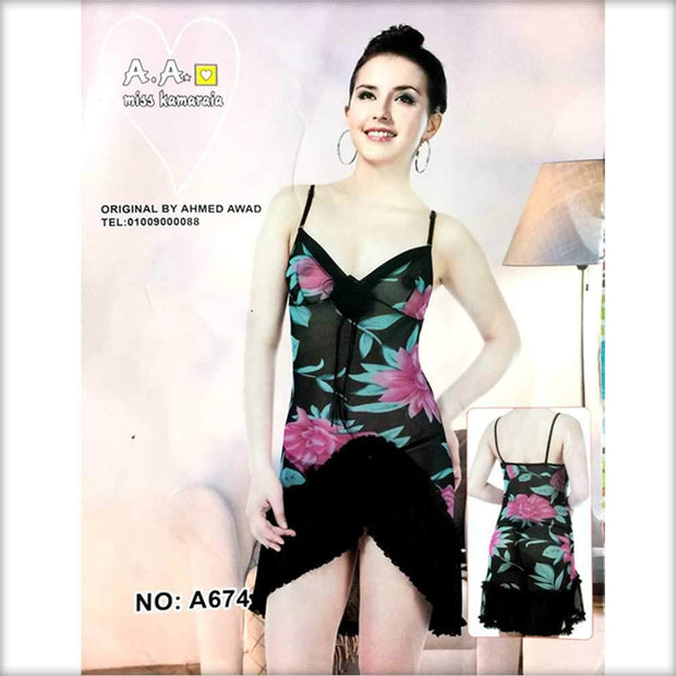 Rose Nighty - A674 - Nighty - diKHAWA Online Shopping in Pakistan