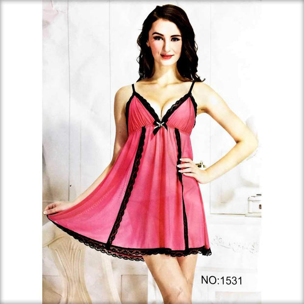 Lacy Short Nighty - 1531 - Nighty - diKHAWA Online Shopping in Pakistan