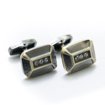 Designer Cufflinks For Mens Wedding Shirt – Rectangle 3D Box - Cufflinks - diKHAWA Online Shopping in Pakistan
