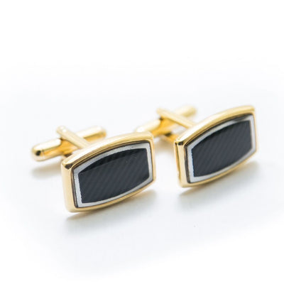 Mens Cufflinks Golden & Black – Top Quality Cufflinks Mens Gift - Cufflinks - diKHAWA Online Shopping in Pakistan