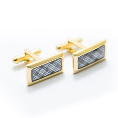 Mens Cufflinks Golden & Grey Lining – Best For Casual & Formal Shirts - Cufflinks - diKHAWA Online Shopping in Pakistan