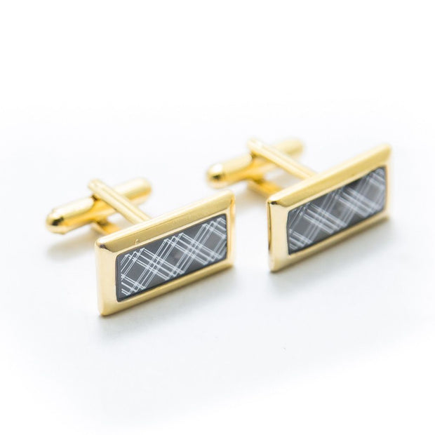 Mens Cufflinks Golden & Grey Lining – Best For Casual & Formal Shirts - Cufflinks - diKHAWA Online Shopping in Pakistan