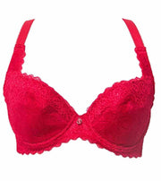 Bridal Bra - Underwired Red Single Padded Bra - Bras - diKHAWA Online Shopping in Pakistan